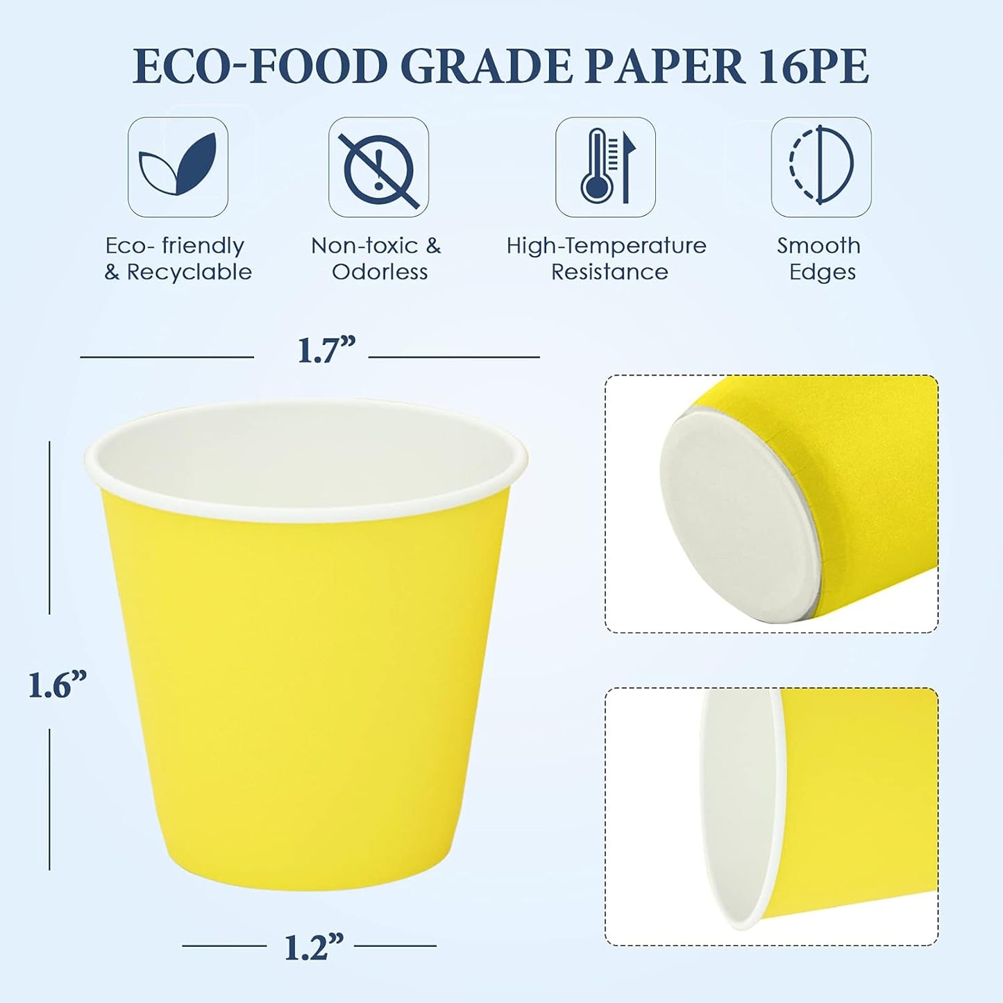 300 Pack 3oz Disposable Paper Cups – Mini Food-Grade Paper Shot Cups, Leak-Resistant, Eco-Friendly, Great for Mouth Rinse, Sample Drinks, Baking, and Medicine Distribution