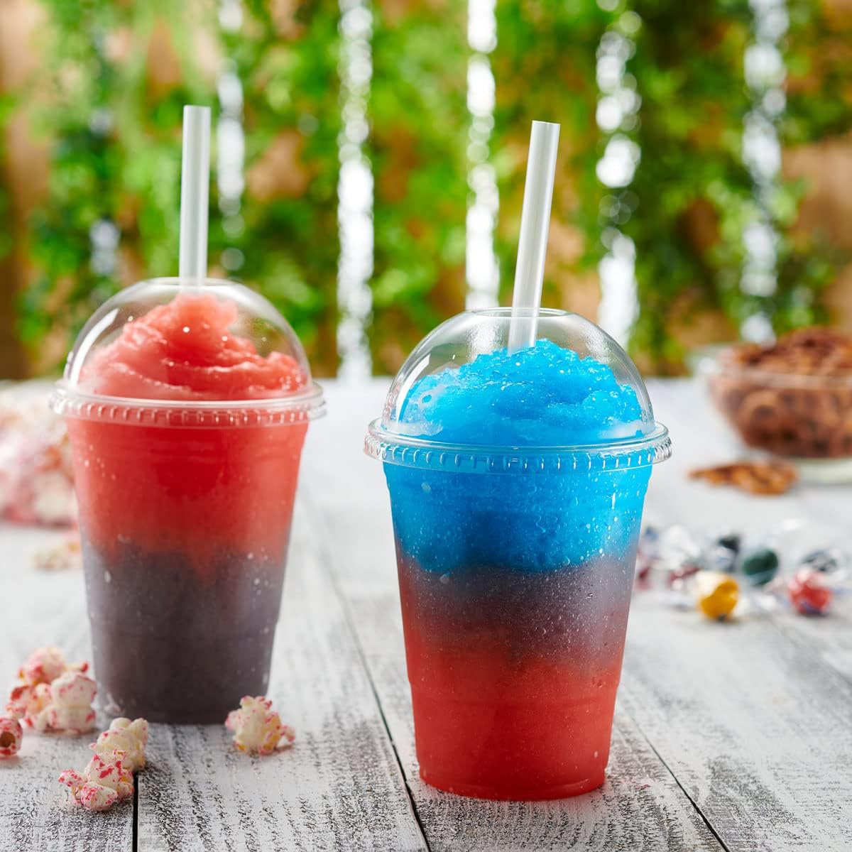 16 oz - 50 Clear Plastic Cups with Dome Lids - Great for Smoothies, Milkshakes and To-Go Drinks