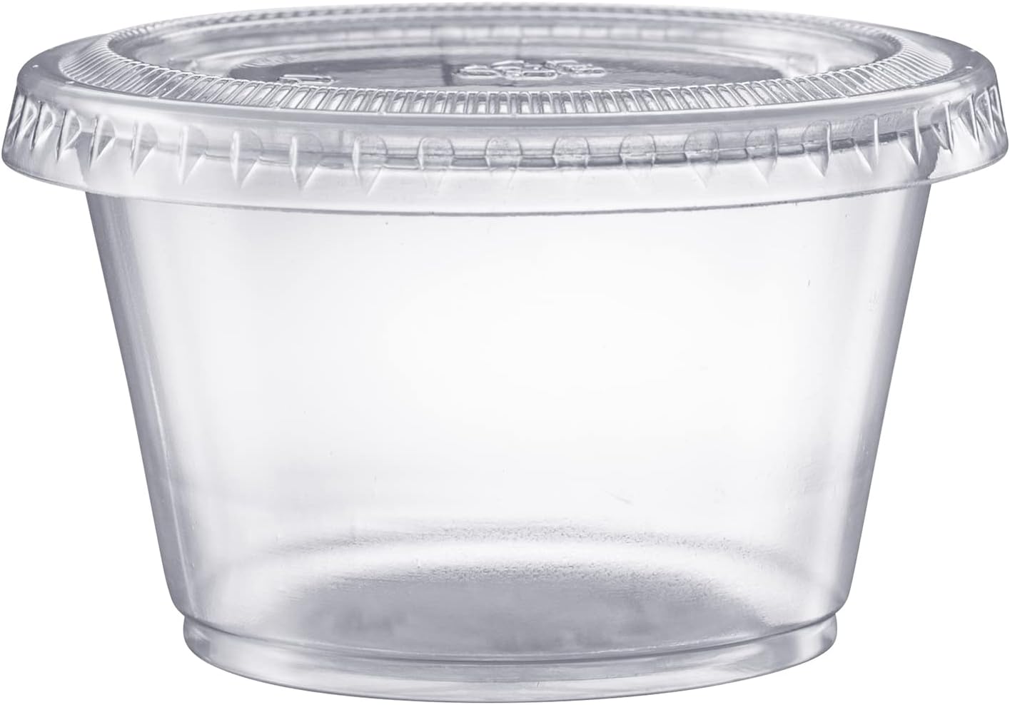 [4 oz - 100 Clear Disposable Plastic Dispensing Cups with Lids - Small Plastic Condiment Containers for Sauces, Salad Dressings and Portion Control