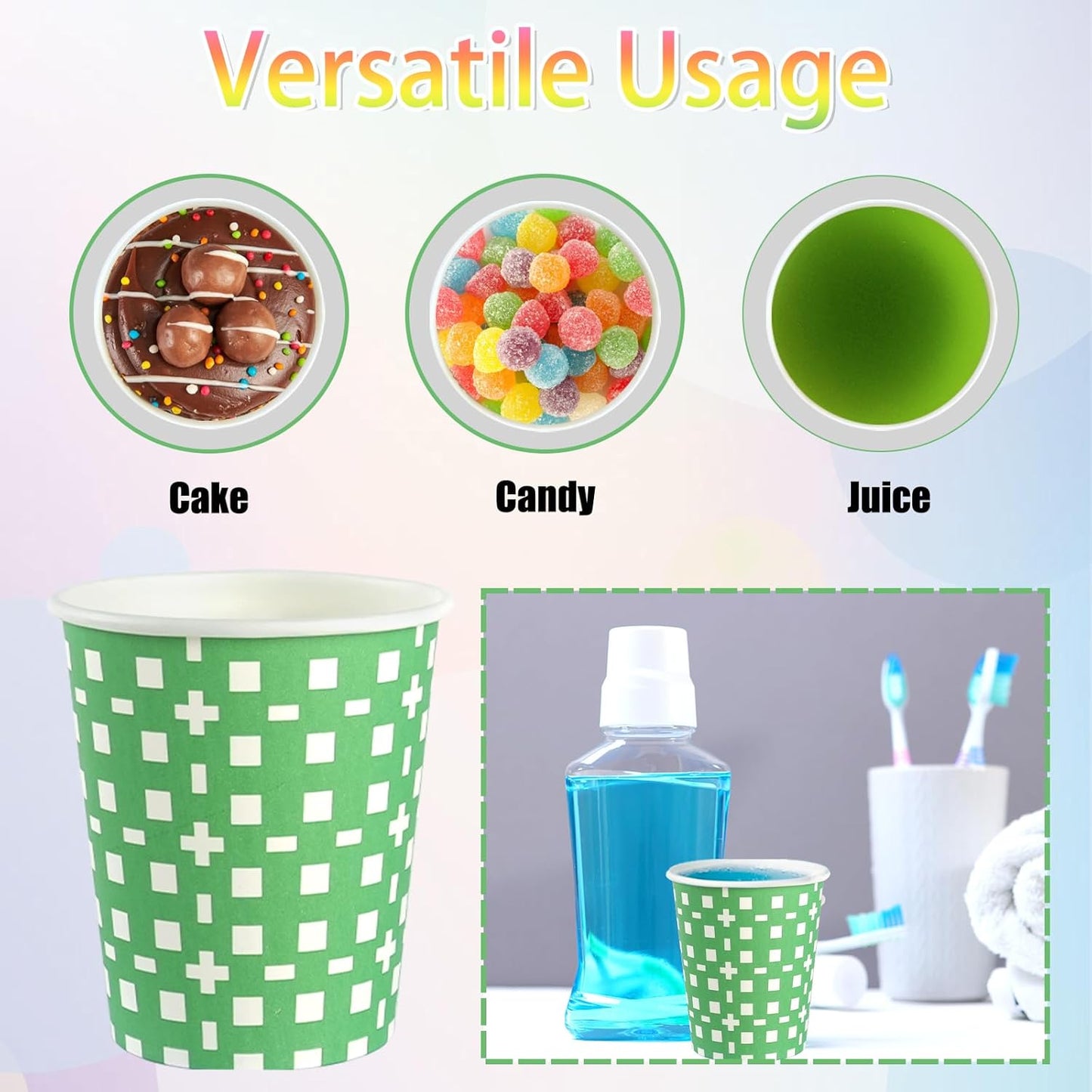 500 Pack 5 Ounces Paper Cups, Multicolor Small Disposable Bathroom Cups for Parties, Picnics, Travel and Events, BBQs, 5 Colors