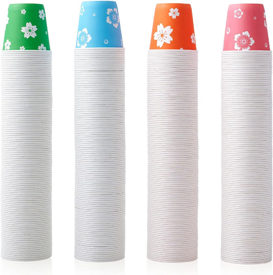 400 Pack 3 Ounces Disposable Bathroom Cups, Colorful Disposable Mouthwash Cups, Small Paper Cups for Parties, Picnics, BBQs, Travel and Events