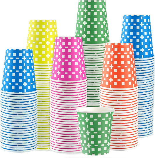 500 Pack 5 Ounces Paper Cups, Multicolor Small Disposable Bathroom Cups for Parties, Picnics, Travel and Events, BBQs, 5 Colors