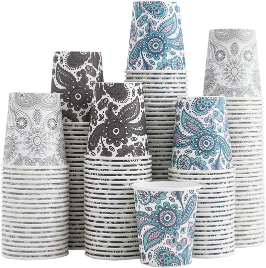 [300 Pack] 5oz Mini Paper Cups, Small Mouthwash 5oz, Disposable Bathroom Cups, 5oz Paper Coffee Cups for Bathroom, Supermarket, Birthday Party, Travel, Events, Picnic, BBQ